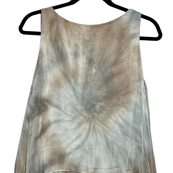 Unbranded Italian Silk Blend Sleeveless Langenlook Tie Dye Taupe/Blue Top Sz M - Picture 5 of 12
